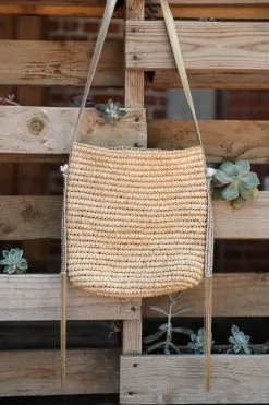 Flora Bella Crochet Raffia Leather Tote