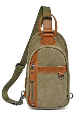 TSD Brand Unisex Agave Canvas Sling Bag