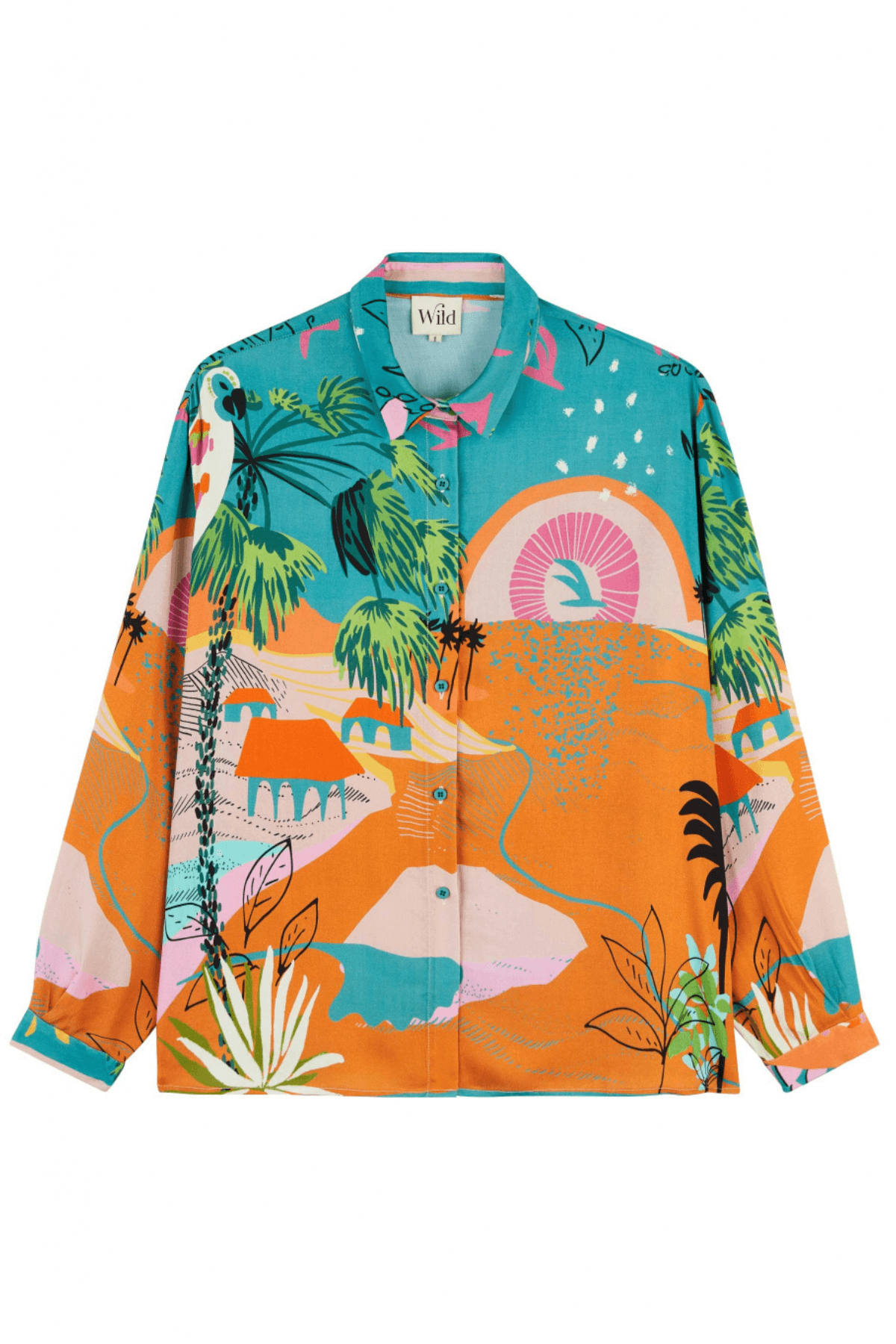 Wild Paris Vacanze Orange Bonaventure Silk Blouse 4 Wild Paris Vacanze Orange Bonaventure Silk Blouse - Image 2