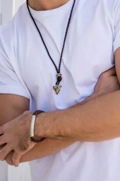 Anju Jewelry Aadi Shark Tooth Leather Necklace