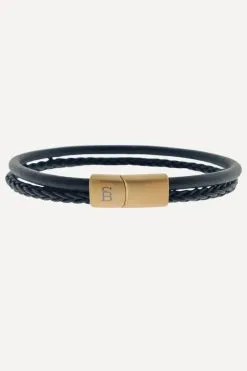 Steel & Barnett Gold Denby Leather Bracelet