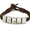 Anju Jewelry Aadi Silver Rectangles Leather Brown Bracelet -Cheap Swim Sales Store 712a1d0048730b3139f42312353090865d7257d4a156c3647c91a889c9538355