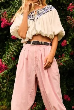 FREE PEOPLE Joni Embroidered Top