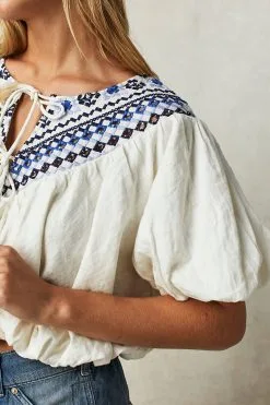 FREE PEOPLE Joni Embroidered Top -Cheap Swim Sales Store 80120850 011 d