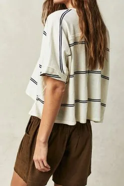 FREE PEOPLE Jaydon Stripe Tee -Cheap Swim Sales Store 80163603 011 b