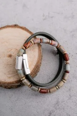 Steel & Barnett Stones Colourful Bracelet