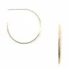 Kariella Textured Lines Hoop Earrings