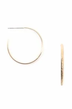 Kariella Textured Lines Hoop Earrings