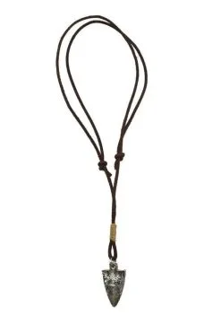 Anju Jewelry Aadi Silver Arrowhead Leather Necklace