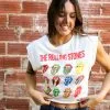 Daydreamer Rolling Stones 12 Tongues Banded Tee -Cheap Swim Sales Store Free People Clothes Kariella 4363