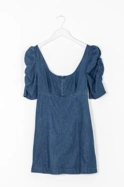 FREE PEOPLE Cheyenne Denim Mini Dress -Cheap Swim Sales Store Free People Clothing Kariella 3483