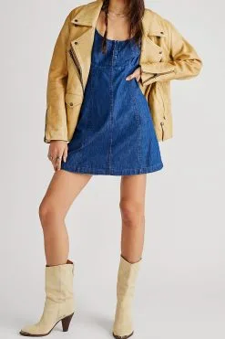 FREE PEOPLE Cheyenne Denim Mini Dress -Cheap Swim Sales Store FreePeopleSpring2023 49of66