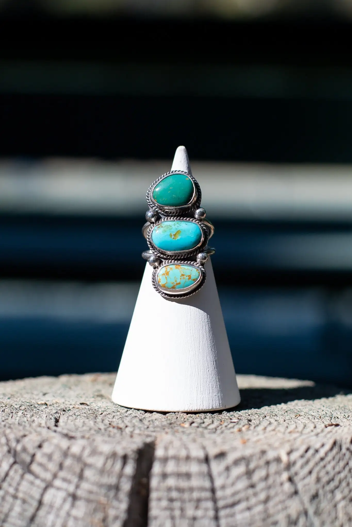 Raegan Hough Metalsmith Turquoise Three Stone Ring 3 Raegan Hough Metalsmith Turquoise Three Stone Ring