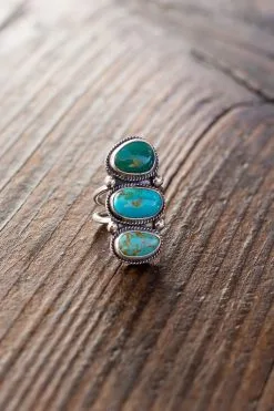 Raegan Hough Metalsmith Turquoise Three Stone Ring 7 Raegan Hough Metalsmith Turquoise Three Stone Ring -Cheap Swim Sales Store Kariella Bohemian Boutique 1263