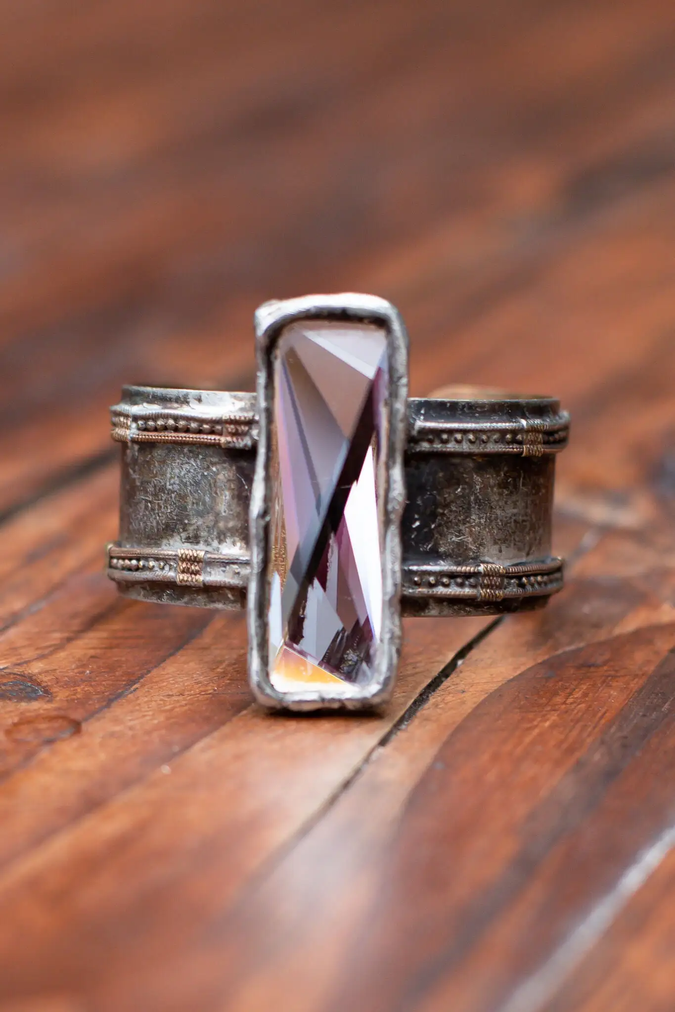 Mikal Winn Brass Crystal Cuff 5 Mikal Winn Brass Crystal Cuff - Image 3