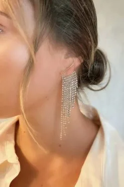 House12 Gold Sparkle Fringe Earrings