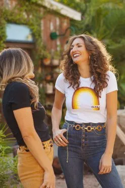 Amara X Kariella Ojai Rainbow Tee -Cheap Swim Sales Store Kariella Bohemian Boutique 8032 crop