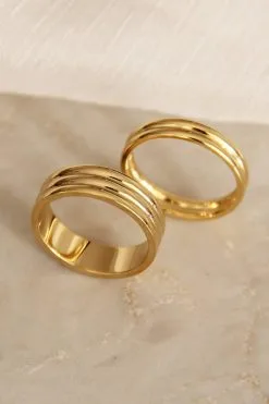 Maive Layered Cigar Band Ring 4mm -Cheap Swim Sales Store Layeredband