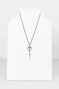 Mikal Winn Crystal With Sword Charm Necklace