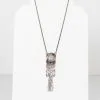 Mikal Winn Crystal Silver Fringe Necklace