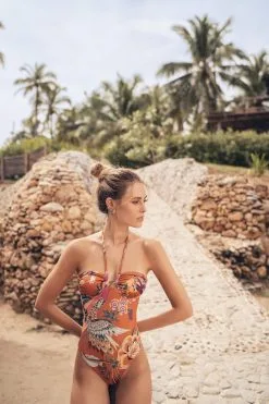 Ola Azul Ona Damask One Piece