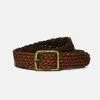 Curated Basics Woven Leather Belt -Cheap Swim Sales Store brown braided belt mens