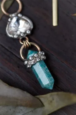 Mikal Winn Crystal + Azurite Necklace -Cheap Swim Sales Store kariella 70s clothing ojai 6105