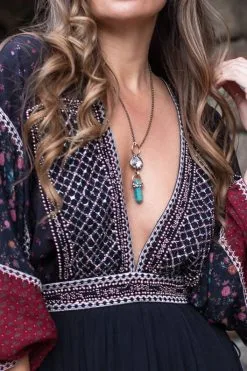 Mikal Winn Crystal + Azurite Necklace