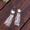 Mikal Winn Silver Mesh Fringe Earrings -Cheap Swim Sales Store kariella bohemian boutique ojai 0706