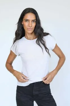 Perfect White Tee Sheryl Ribbed Baby Tee
